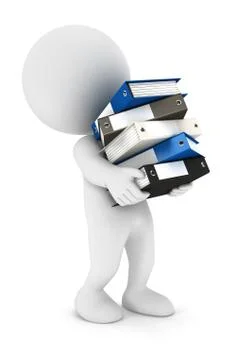 3d white people overworked Stock Illustration