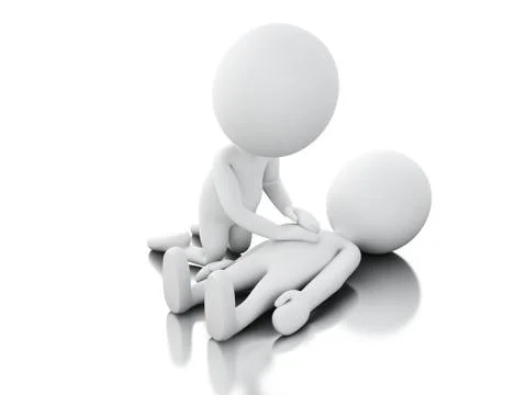 3d White people providing first aid support イラスト素材