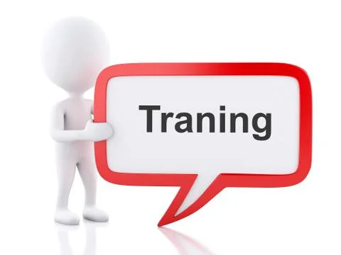 3d White people with speech bubble that says Training. イラスト素材