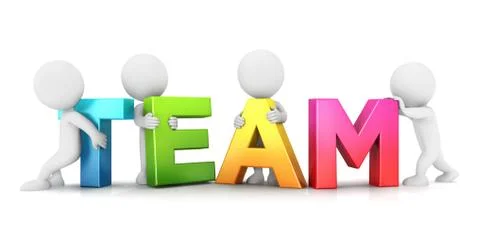 3d white people team Stock Illustration