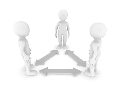 3d white people. Teamwork concept. 3d illustration. Stock Illustration