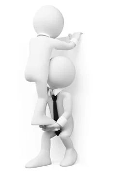 3d white people. teamwork Stock Illustration