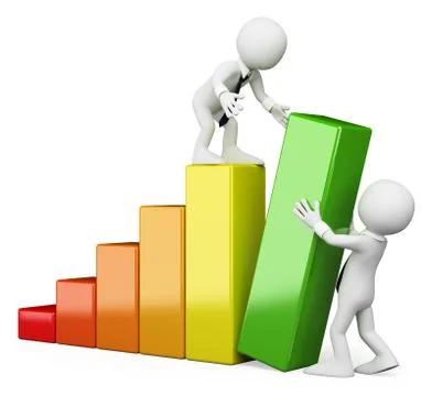 3d white people. teamwork to increase sales Stock Illustration