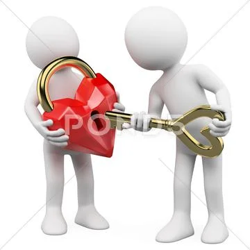 3d white people. valentine's day Stock Illustration