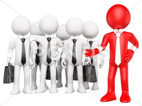 3d white people. work team Stock Illustration