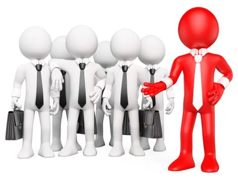 3d white people. work team Stock Illustration