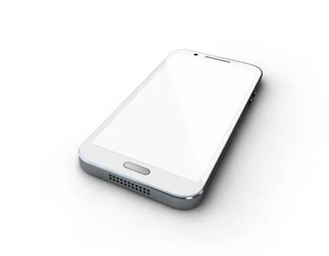 3d White phone on the white background Stock Illustration