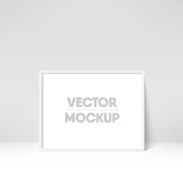 3d white picture frame design. Vector Illustrazione stock