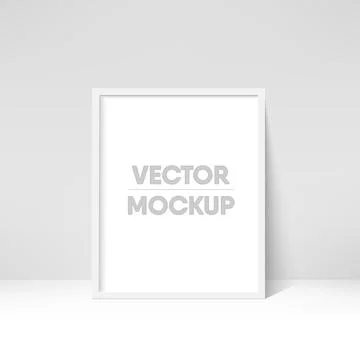 3d white picture frame design. Vector Stock Illustration