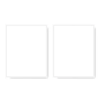 3d white picture frames on white background. Vector Illustrazione stock
