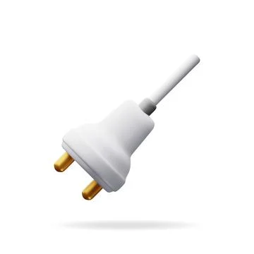 3d white plug for socket isolated イラスト素材