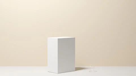 3D white podium for packaging presentation. Product display with white plastic Illustrazione stock