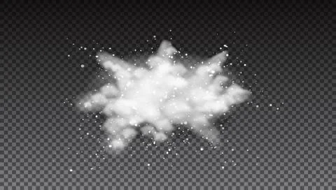 3D White Powder Explosion On Transparent Back Stock Illustration