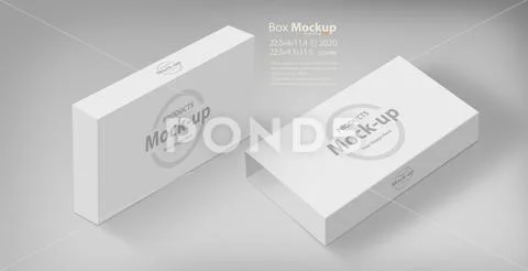 3D white pull out box on ground mock-up series PSD Template
