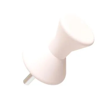3D White Push Pin. Drawing Pin. Isolated on white background. 3D rendering Illustrazione stock