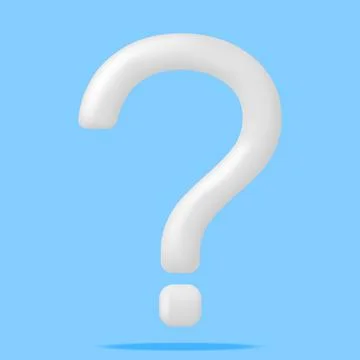 3D White Question Mark Isolated on Blue Stock Illustration