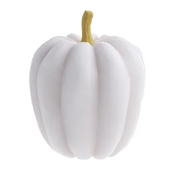 3d white realistic pumpkin rendering icon in cartoon style. Design element for 스톡 일러스트