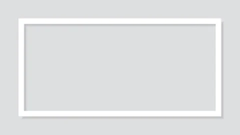 3D white rectangle frame paper cut style on gray background graphic illustr.. Stock Illustration