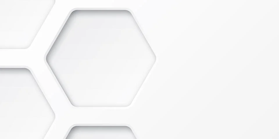 3D white rounded hexagon frame paper cut style background graphic illustrat.. Stock Illustration