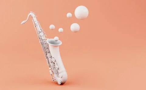 3d White saxophone Stock Illustration