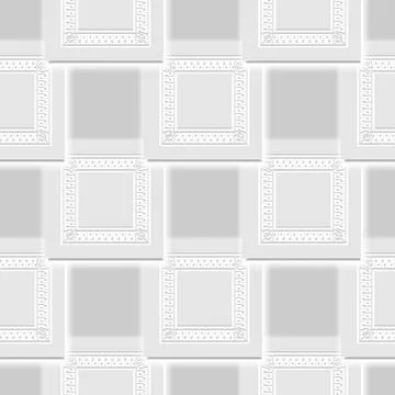 3d white seamless pattern. Vector neumorphism style light background. Surface Stock Illustration