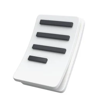 3d white sheet of paper document with strokes logo icon. management efficient Stock Illustration