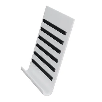 3d white sheet of paper document office with strokes logo icon. management Illustrazione stock