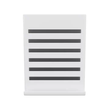 3d white sheet of paper document office with strokes logo icon. management 스톡 일러스트