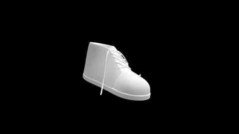 3D White Shoe Design on Black Background Focuses on Minimalism and Style Stock Footage 341921550