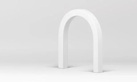 3d white showcase with modern arch neutral empty studio background realisti.. Stock Illustration