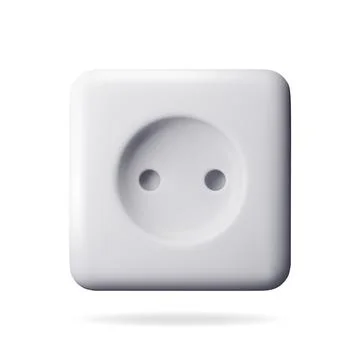 3d white socket for plug isolated 库存插图