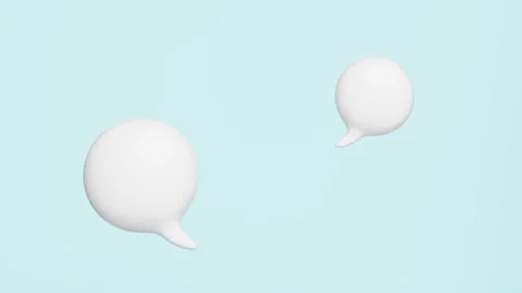 3d white speech bubble icon isolated on blue background. cartoon style, 3d .. Stock Footage 311120544