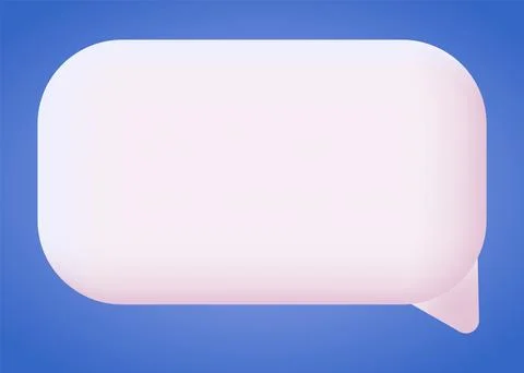 3d white speech bubble, social media chat message icon. Empty text bubble Stock Illustration