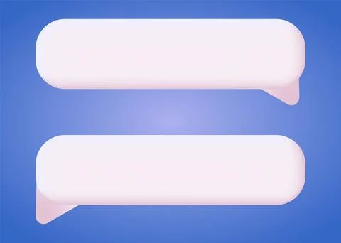 3d white speech bubble, social media chat message icon. Empty text bubble Illustrazione stock
