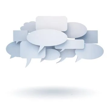 3d white  speech bubbles isolated Stock Illustration