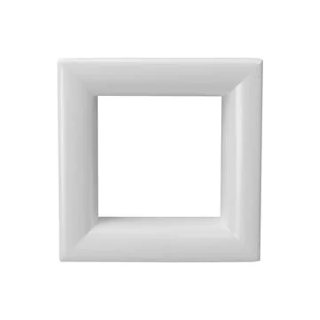 3d white square frame, geometric decorative shape. Stock Illustration