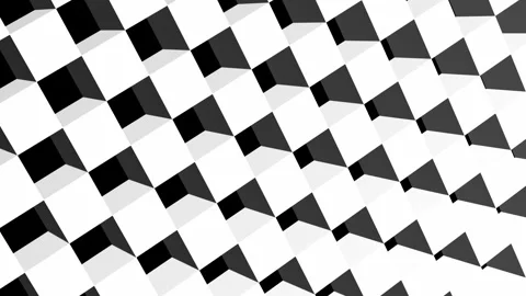 3D White Squares Tilted Moving on Black Background. Video stock 337577165