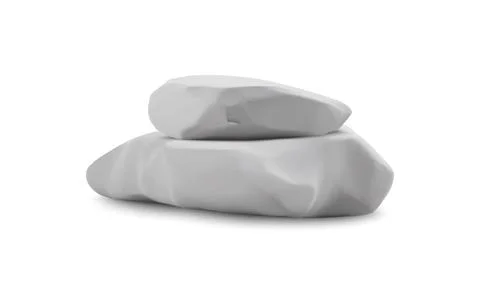 3D white stone podium, vector granite stack stand product presentation Stock Illustration