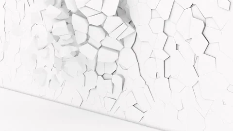 3d white Stone wall collapsing super slow motion 1000 fps Stock Footage 143087068