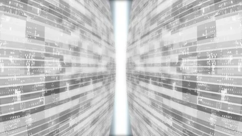 3D white striped box pattern moving technology 3d cyberspace Video stock 272438125