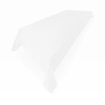 3D White Table With Tablecloth Illustrazione stock