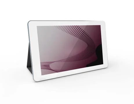 3d white Tablet on the white background Stock Illustration