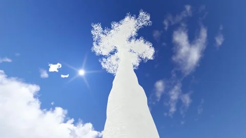 3D White Tree Look Up Blue Sky Animation 動画素材 339642379