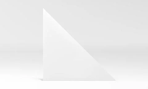 3d white triangle wall neutral backdrop interior decor element geometric shap Stock Illustration