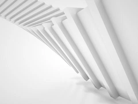 3d white triangular helix object Stock Illustration