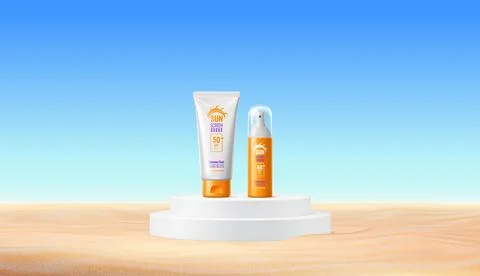 3d white vector podium stage with sunscreen Stock Illustration