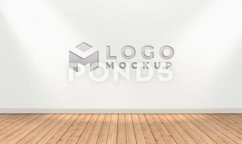 3d white wall logo mockup - PSD Template PSD-Vorlage