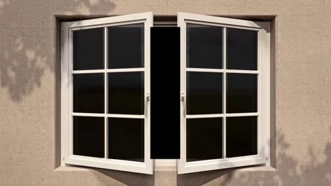 3D White Window Opening Animation with Black Screen Transition Stock-Footage 274454942