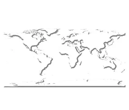 3D White World Map Stock Illustration