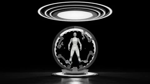 3D WhiteCyborg 4k Prores Stock Footage 279092873